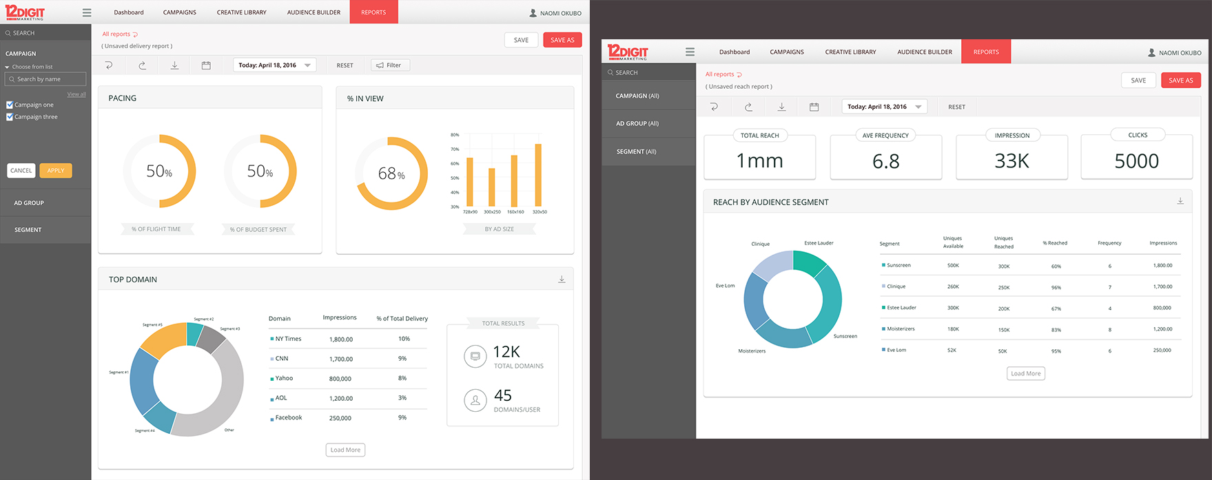 12 Digit Marketing WebApp Design