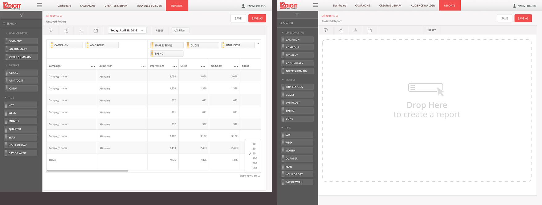 12 Digit Marketing WebApp Design