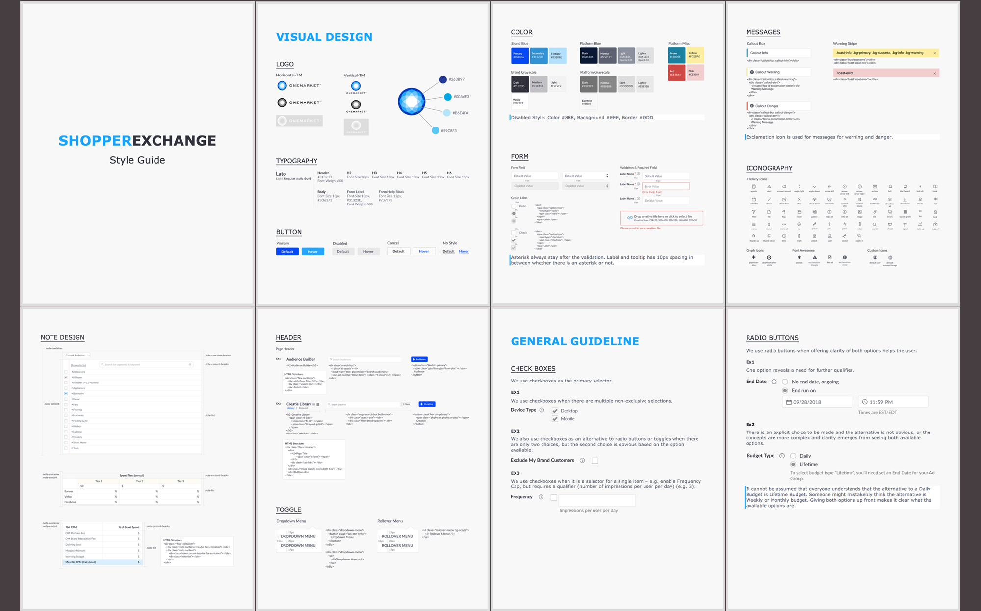 OneMarket Style Guide Design