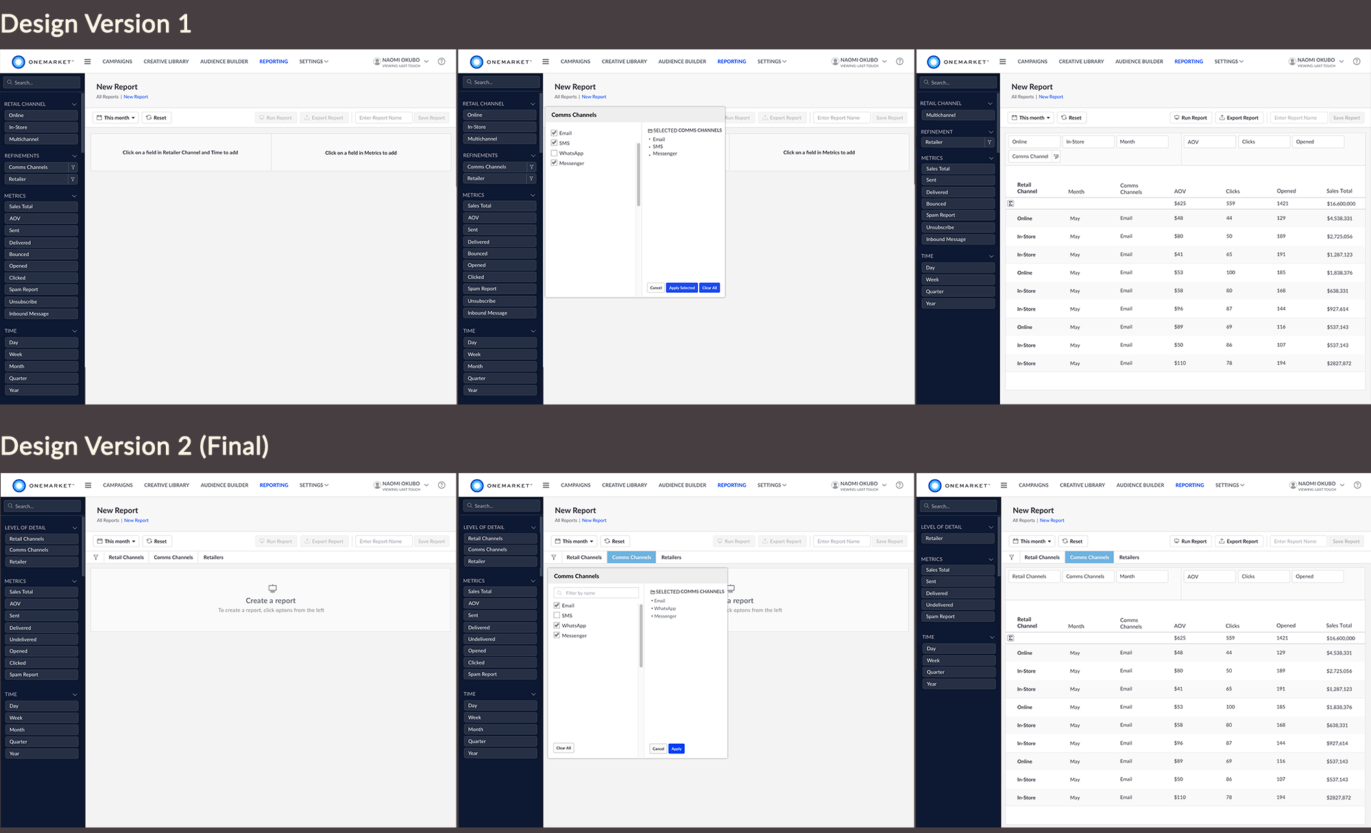 OneMarket WebApp Design